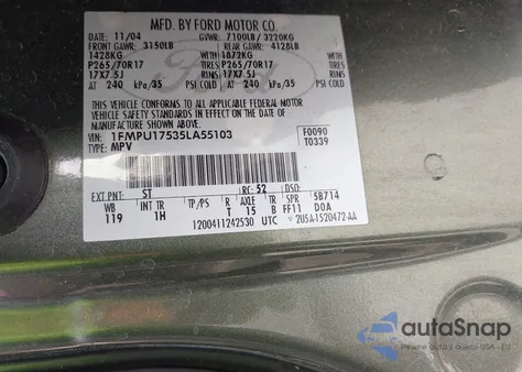 2005 Ford Expedition Eddie Bauer/King Ranch from USA, damaged, VIN 1FMPU17535LA55103